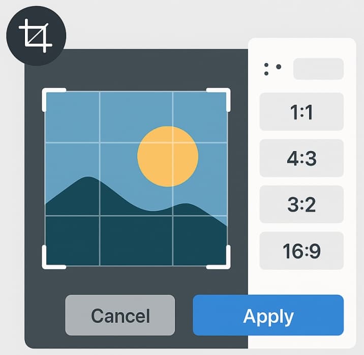 Image cropper aspect ratio options