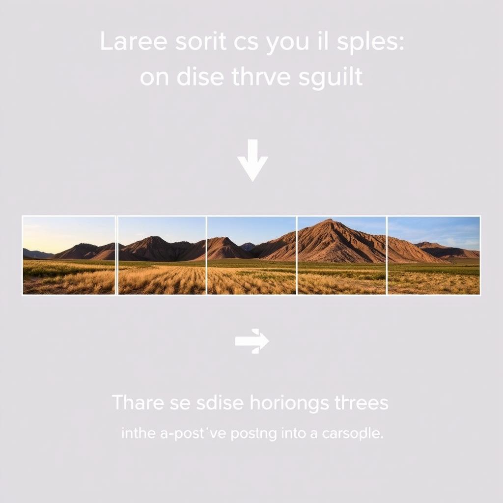Example of an image split into horizontal carousel slides