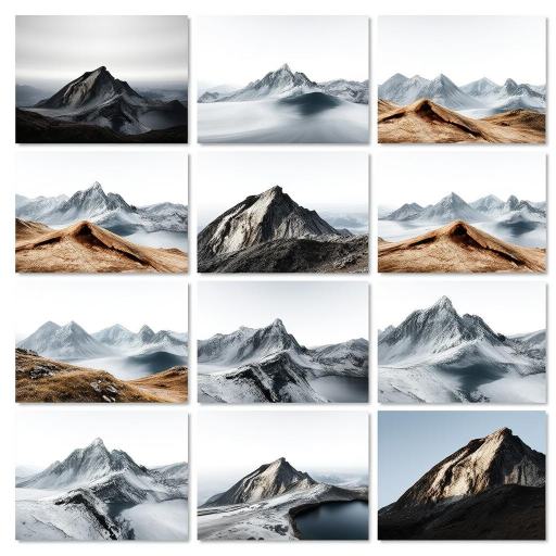 Website layout showing split images arranged in a custom grid