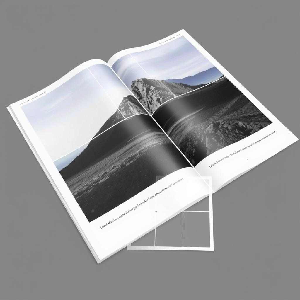 Printing layout showing an image split across multiple pages