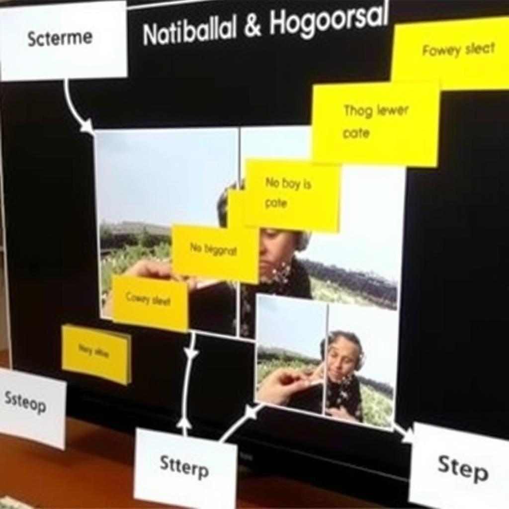 Educational materials showing split images used for teaching